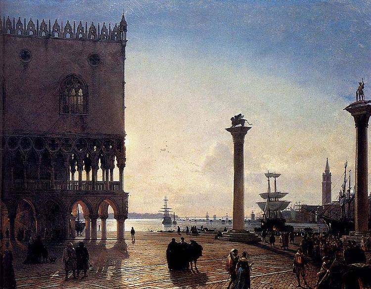 Friedrich Paul Nerly Piazza San Marco At Night oil painting picture